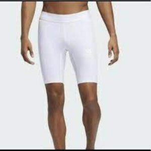 Adidas Men's Alphaskin Compression Shorts Tights White Dz8431 Size X-Large  36-3